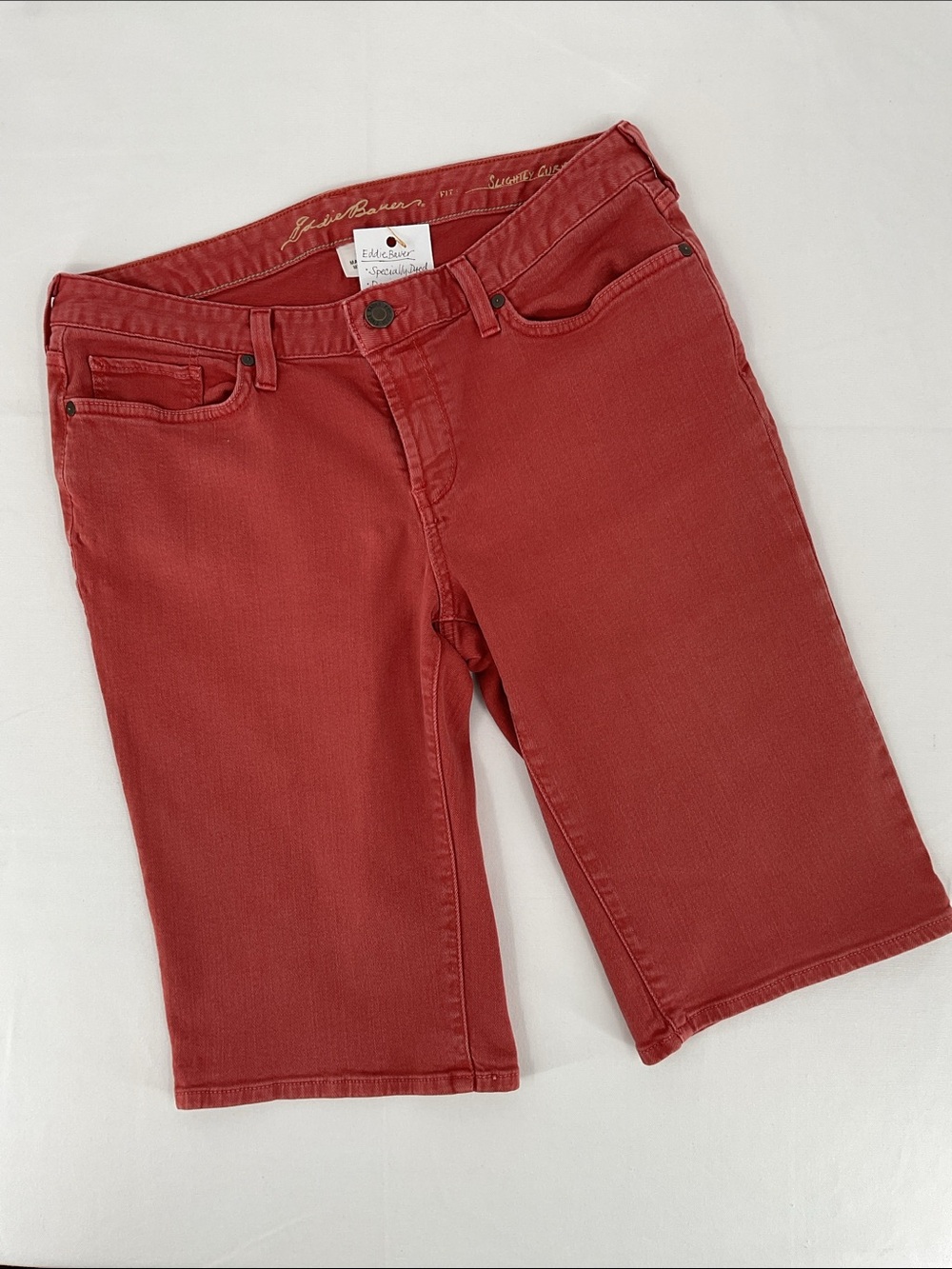 Eddie Bauer Terracotta Bermuda Denim Jorts Women’s size 10 - Picture 2 of 9